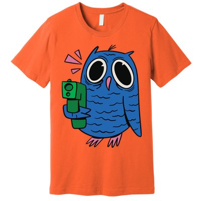 Crazy Owl Gun Premium T-Shirt