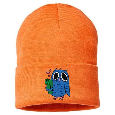 Crazy Owl Gun Sustainable Knit Beanie