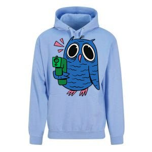 Crazy Owl Gun Unisex Surf Hoodie