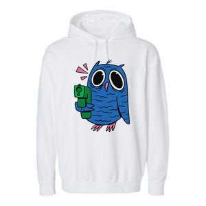 Crazy Owl Gun Garment-Dyed Fleece Hoodie