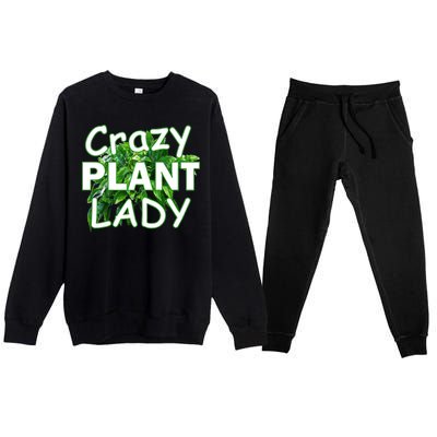 Crazy Plant Lady Premium Crewneck Sweatsuit Set