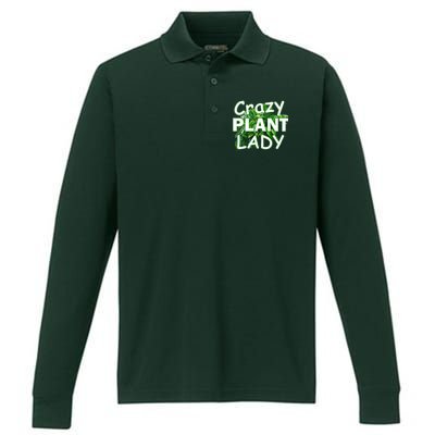 Crazy Plant Lady Performance Long Sleeve Polo