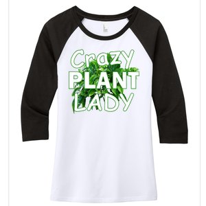 Crazy Plant Lady Women's Tri-Blend 3/4-Sleeve Raglan Shirt