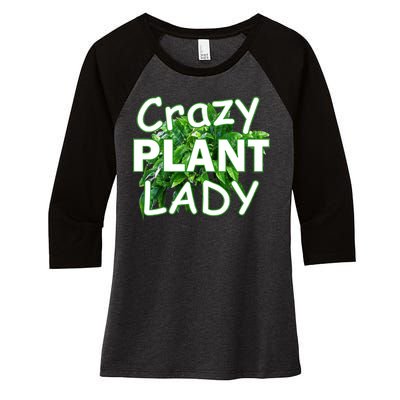 Crazy Plant Lady Women's Tri-Blend 3/4-Sleeve Raglan Shirt