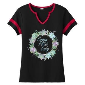 Crazy Plant Lady Floral Logo Ladies Halftime Notch Neck Tee