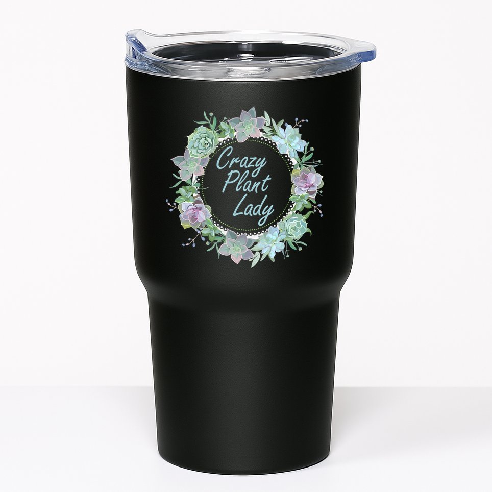 Crazy Plant Lady Floral Logo Tumbler
