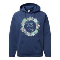 Crazy Plant Lady Floral Logo Performance Fleece Hoodie