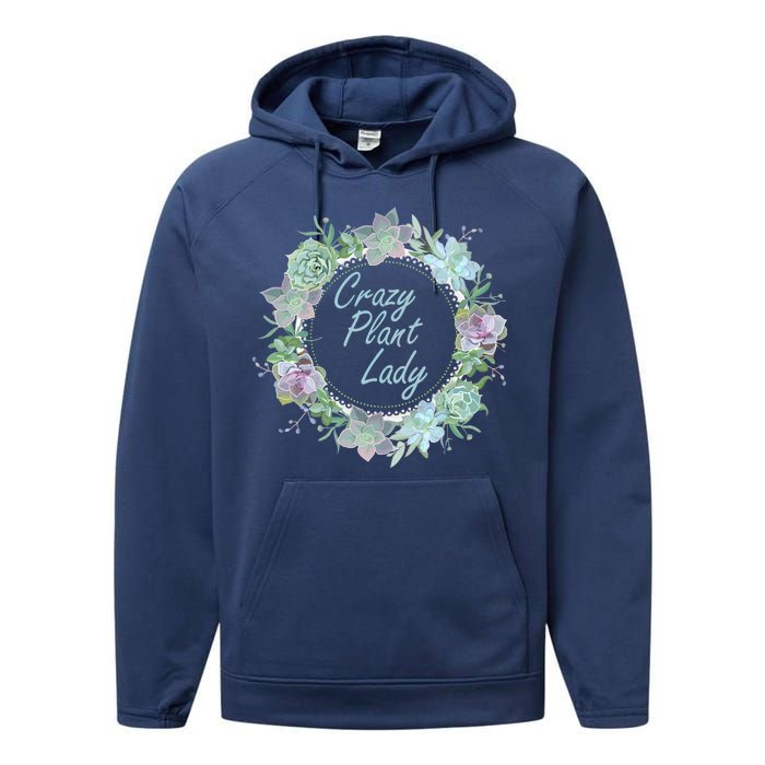 Crazy Plant Lady Floral Logo Performance Fleece Hoodie