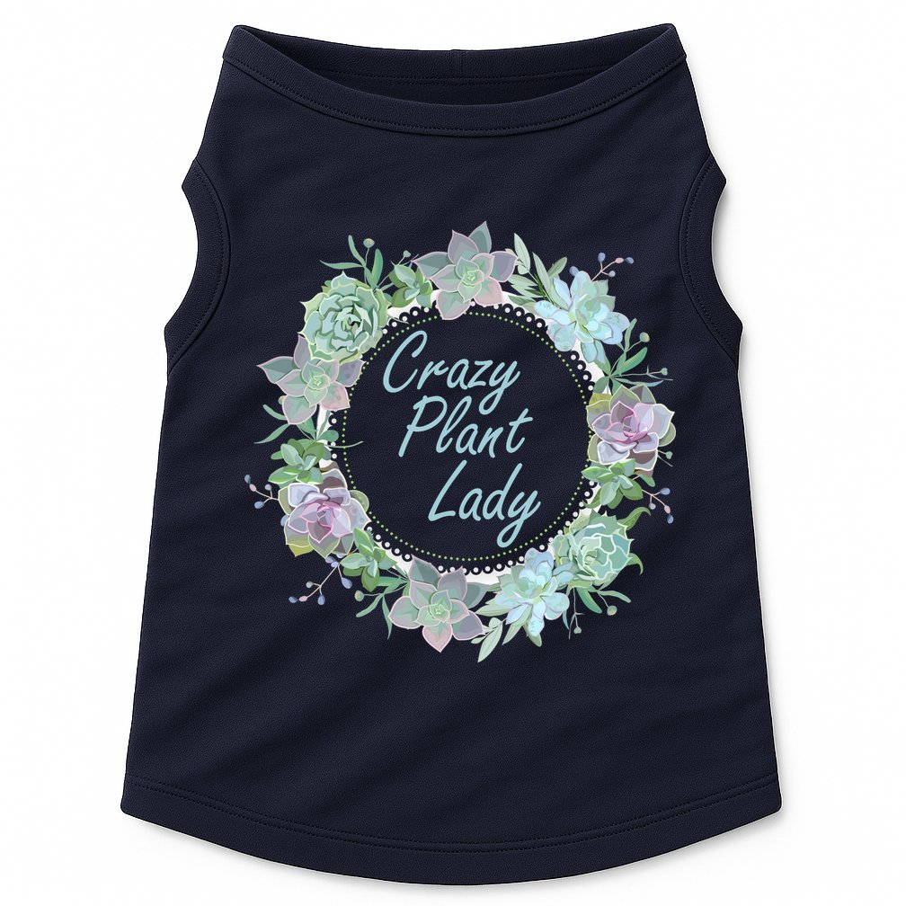 Crazy Plant Lady Floral Logo Doggie Tank