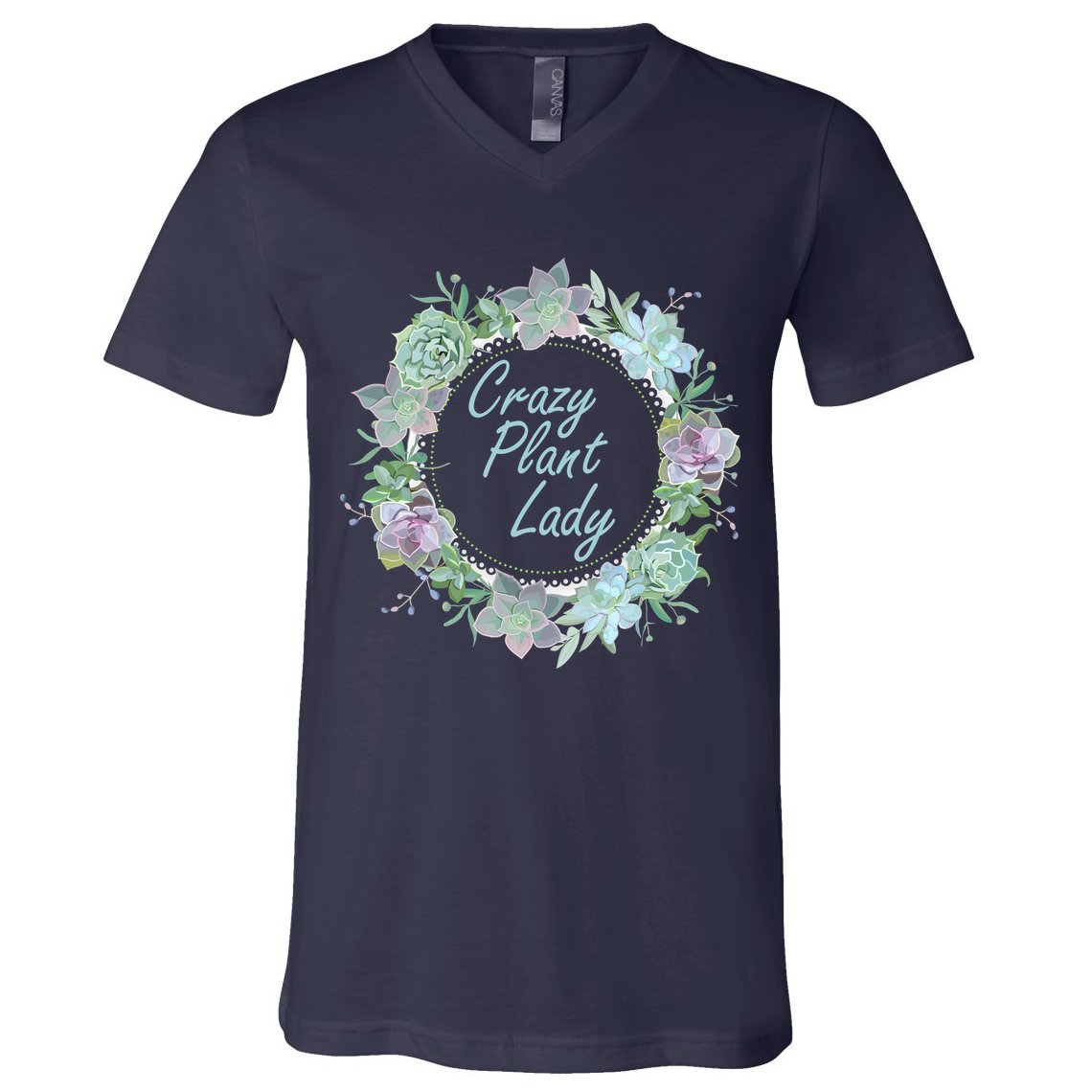 Crazy Plant Lady Floral Logo V-Neck T-Shirt
