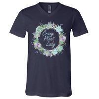 Crazy Plant Lady Floral Logo V-Neck T-Shirt