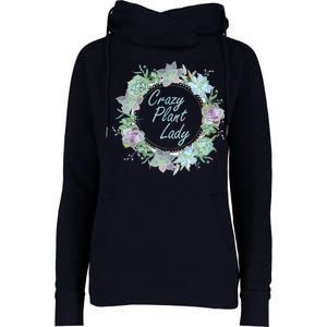 Crazy Plant Lady Floral Logo Womens Funnel Neck Pullover Hood