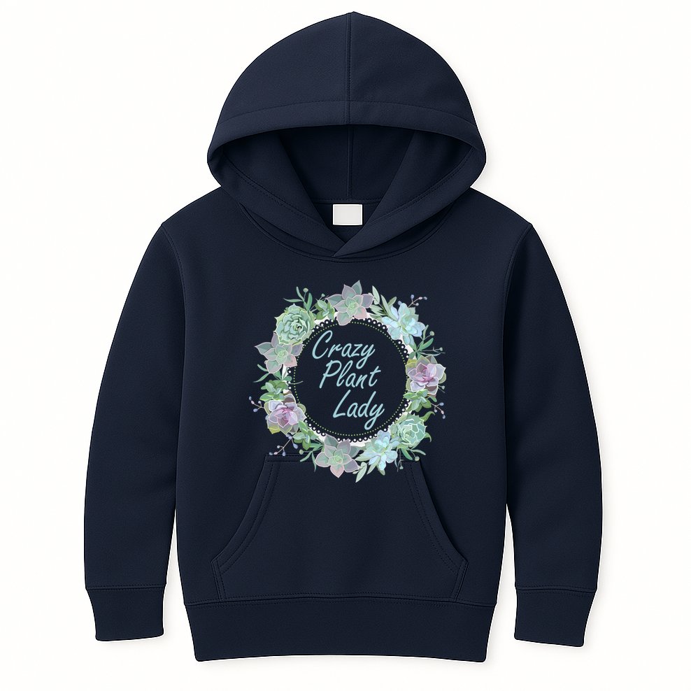 Crazy Plant Lady Floral Logo Kids Hoodie