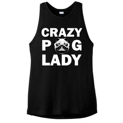 Crazy Pug Lady Ladies PosiCharge Tri-Blend Wicking Tank