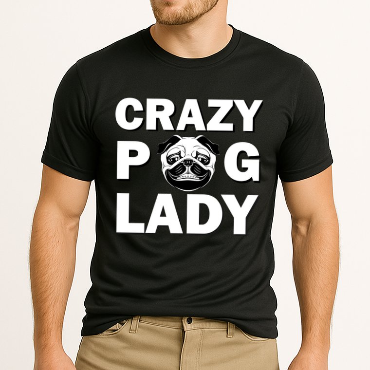 Crazy Pug Lady Cooling Performance Crew T-Shirt