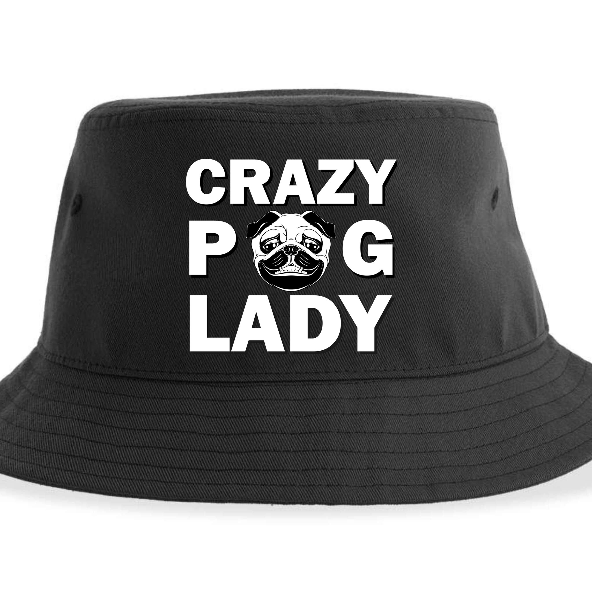 Crazy Pug Lady Sustainable Bucket Hat