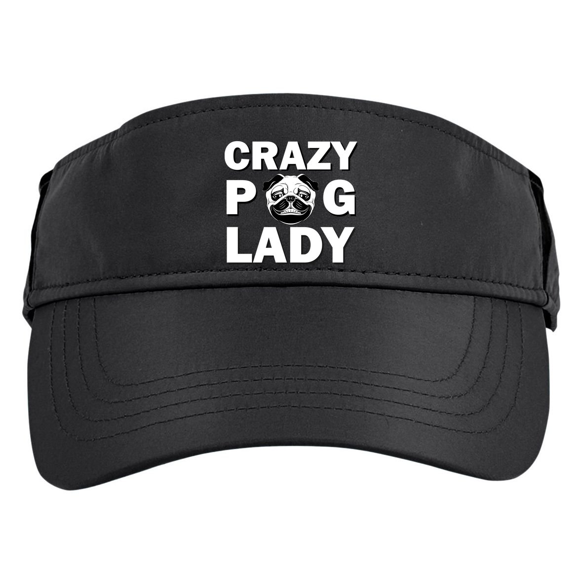 Crazy Pug Lady Adult Drive Performance Visor