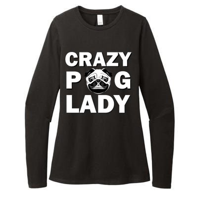 Crazy Pug Lady Womens CVC Long Sleeve Shirt