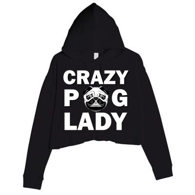 Crazy Pug Lady Crop Fleece Hoodie