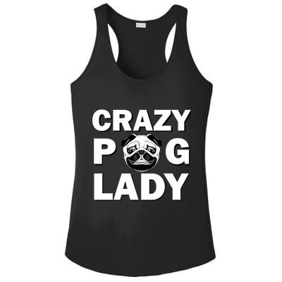 Crazy Pug Lady Ladies PosiCharge Competitor Racerback Tank