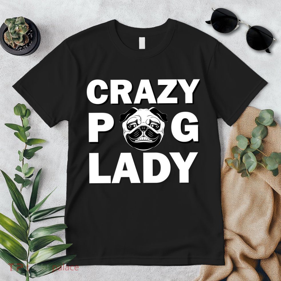 Crazy Pug Lady Premium T-Shirt