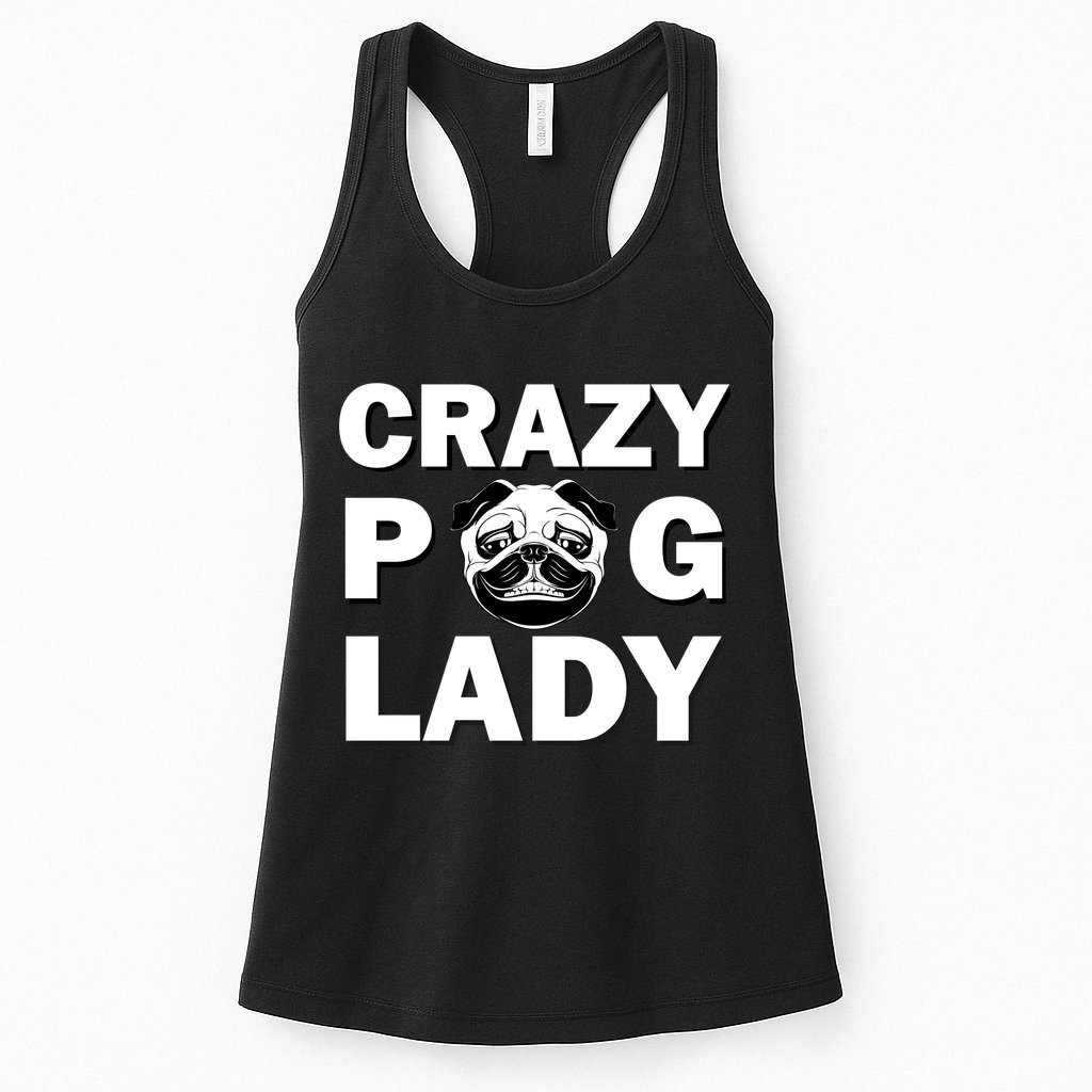 Crazy Pug Lady Womens Tank Top