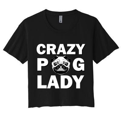 Crazy Pug Lady Crop Top