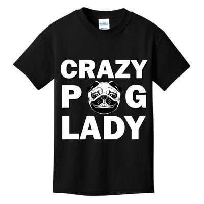Crazy Pug Lady Kids T-Shirt