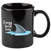 Crazy Shark Lady 11oz C Handle Ceramic Mug