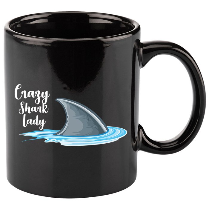 Crazy Shark Lady 11oz C Handle Ceramic Mug