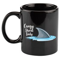 Crazy Shark Lady 11oz C Handle Ceramic Mug