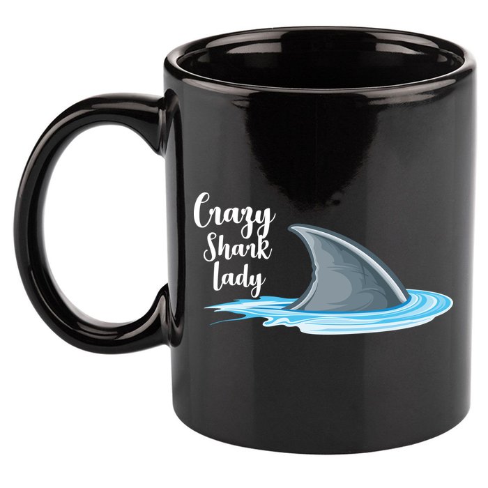 Crazy Shark Lady 11oz C Handle Ceramic Mug