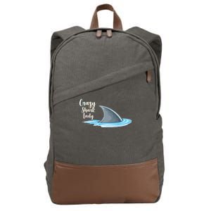 Crazy Shark Lady Cotton Canvas Backpack