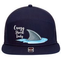 Crazy Shark Lady 7 Panel Mesh Trucker Snapback Hat