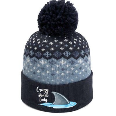 Crazy Shark Lady The Baniff Cuffed Pom Beanie