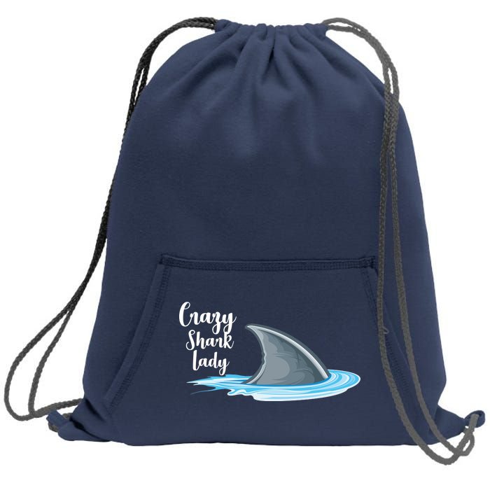 Crazy Shark Lady Sweatshirt Cinch Pack Bag