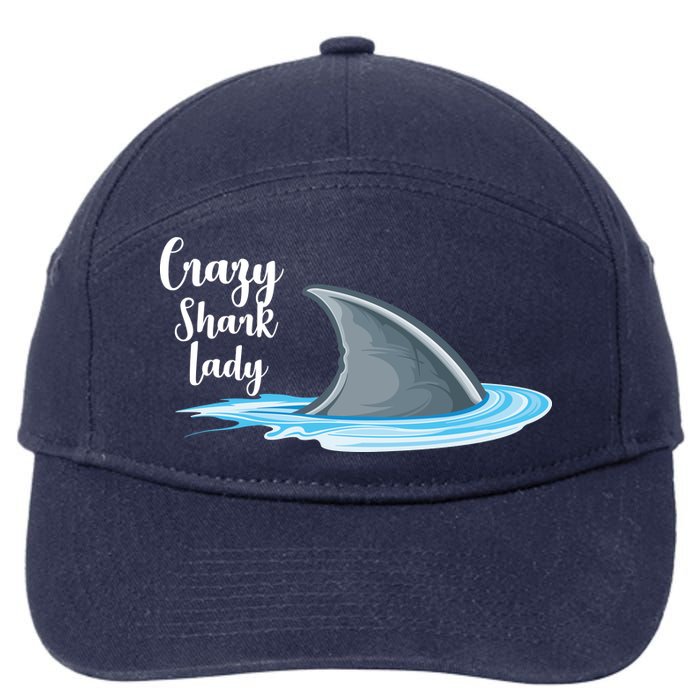 Crazy Shark Lady 7-Panel Snapback Hat