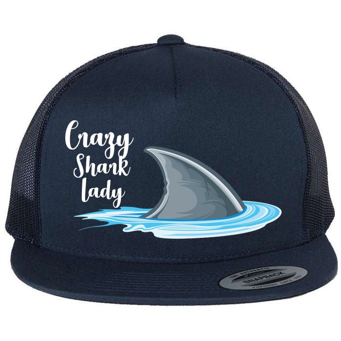 Crazy Shark Lady Flat Bill Trucker Hat