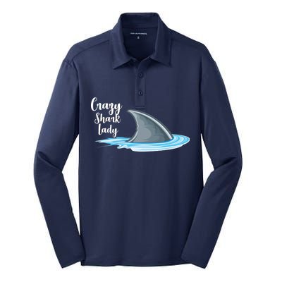 Crazy Shark Lady Silk Touch Performance Long Sleeve Polo