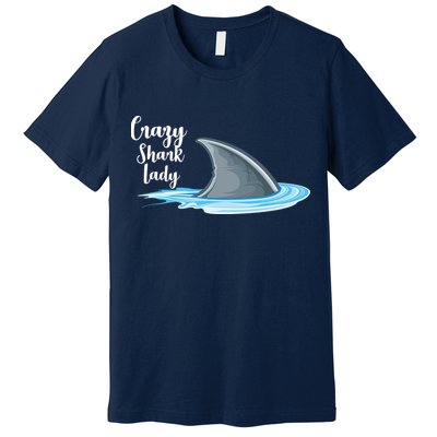 Crazy Shark Lady Premium T-Shirt
