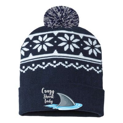 Crazy Shark Lady USA-Made Snowflake Beanie