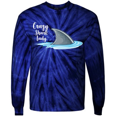 Crazy Shark Lady Tie-Dye Long Sleeve Shirt