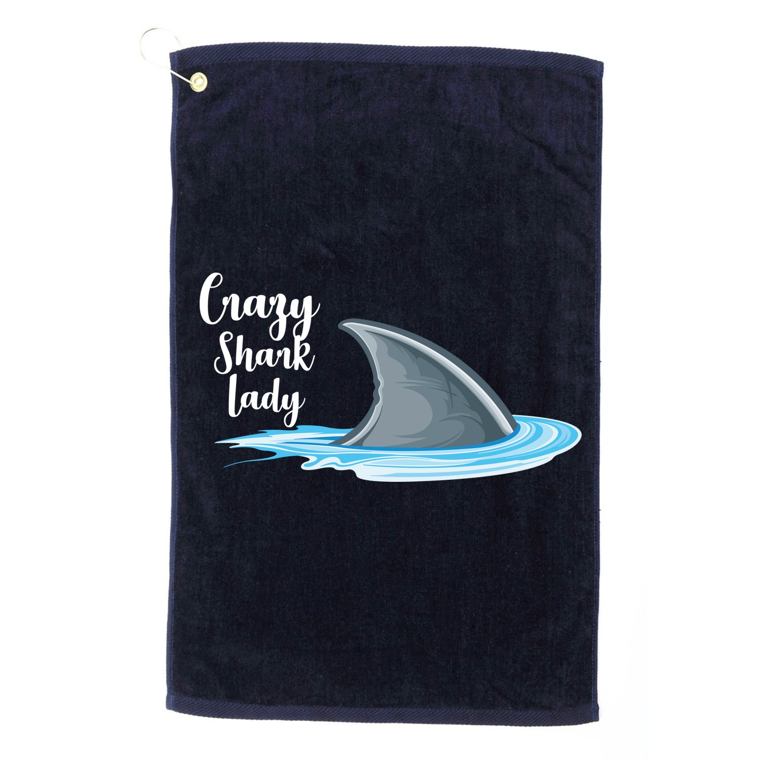Crazy Shark Lady Golf Towel