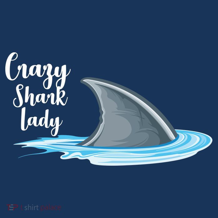 Crazy Shark Lady Women's V-Neck T-Shirt