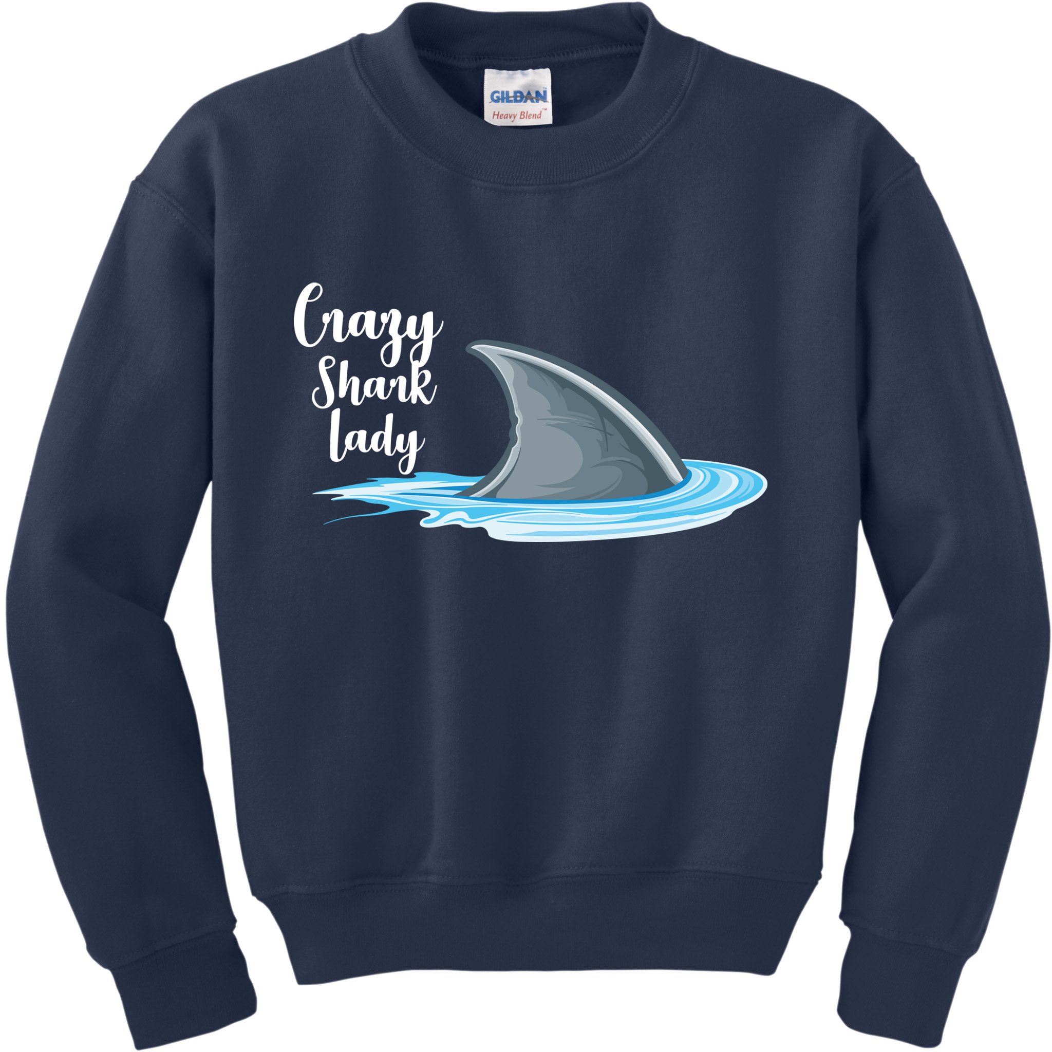 Crazy Shark Lady Kids Sweatshirt