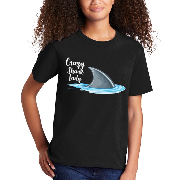 Crazy Shark Lady Kids T-Shirt