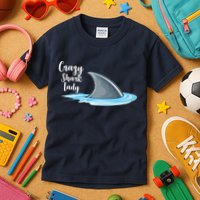Crazy Shark Lady Kids T-Shirt