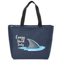 Crazy Shark Lady Zip Tote Bag