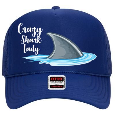 Crazy Shark Lady High Crown Mesh Back Trucker Hat