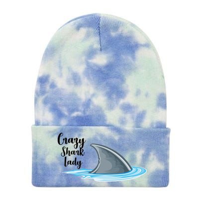 Crazy Shark Lady Tie Dye 12in Knit Beanie